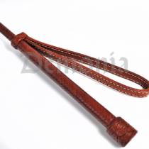 BROWN LEATHER WHIP WITH BRAID