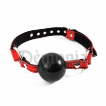 BLACK BALL GAG - RED AND BLACK LEATHER