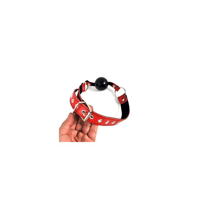 BAILLON BOULE NOIRE - ROTES UND SCHWARZES LEDER