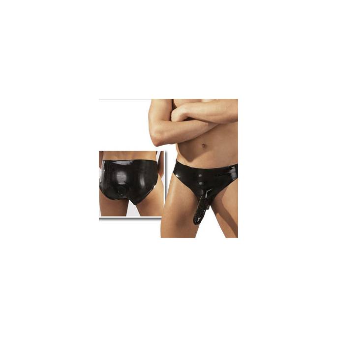 CALZONCILLOS DE LÁTEX CON FUNDA PARA EL PENE + PLUG INTERNO