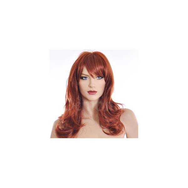 WELLIGE ROTE LANGHAARPERÜCKE