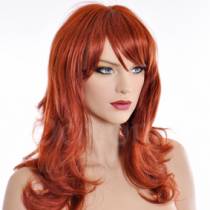 WELLIGE ROTE LANGHAARPERÜCKE