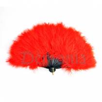 ABANICO DE PLUMAS ROJAS