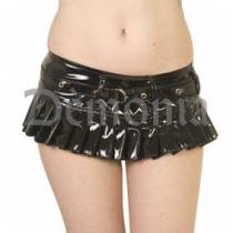 BLACK VINYL MICRO SKIRT