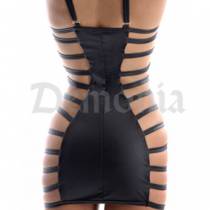 ROBE WETLOOK BANDES COTES