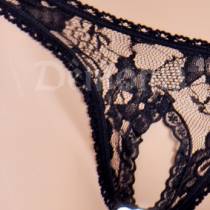 STRING GESCHLITZT SPITZE SCHWARZ