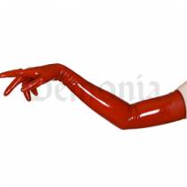 LANGE ROTE LATEXHANDSCHUHE