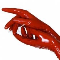 LANGE ROTE LATEXHANDSCHUHE