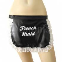 BLACK VINYL APRON FRENCH MAID
