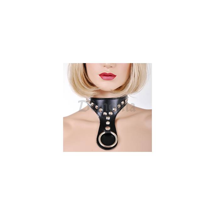 COLLIER CUIR AVEC CLOUS