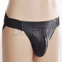 LEATHER JOCK STRAP AND ZIP