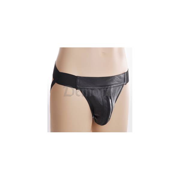 LEATHER JOCK STRAP AND ZIP