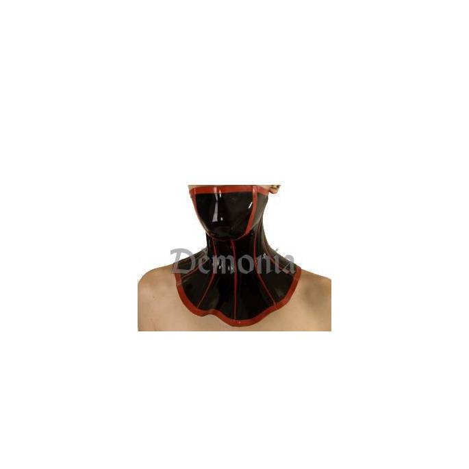 CUELLO CORSÉ LÁTEX NEGRO Y ROJO