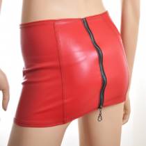 MINI-JUPE SIMILI-CUIR ROUGE