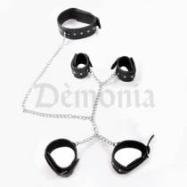 SET AUS HALSBAND, HANDSCHELLEN UND FUSSGELENKEN