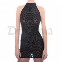 BACKLESS DRESS WITH TATTOO EFFECT