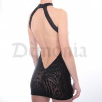 RÜCKENFREIES KLEID MIT TATTOO-EFFEKT