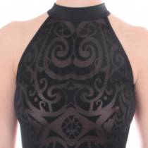BACKLESS DRESS WITH TATTOO EFFECT