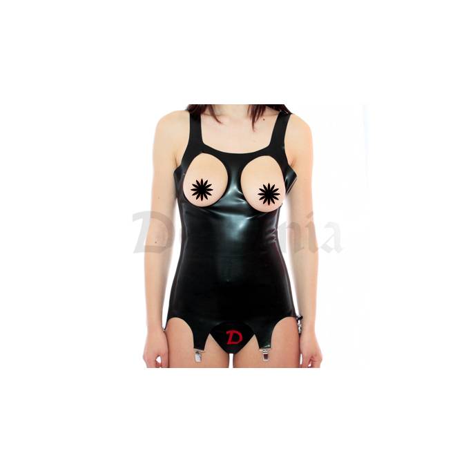 GUEPIERE LATEX NOIRE SEINS NUS