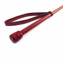 BROWN LEATHER WHIP WITH BRAID