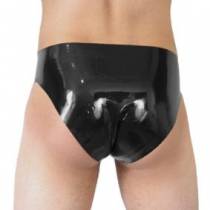 CALZONCILLOS DE LATEX NEGRO + AGUJERO DEL SEXO