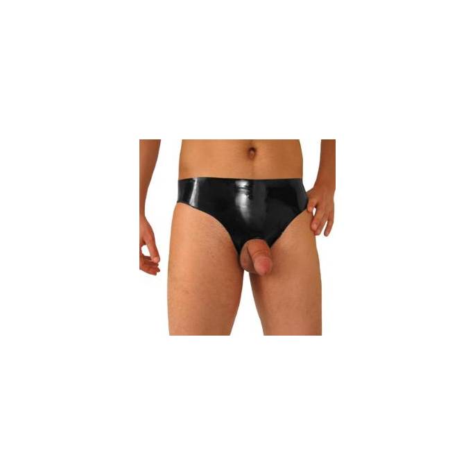 CALZONCILLOS DE LATEX NEGRO + AGUJERO DEL SEXO