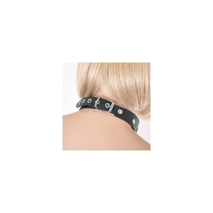 COLLIER CUIR + GROS ANNEAU