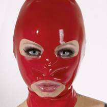 RED LATEX BALACLAVA ONE SIZE