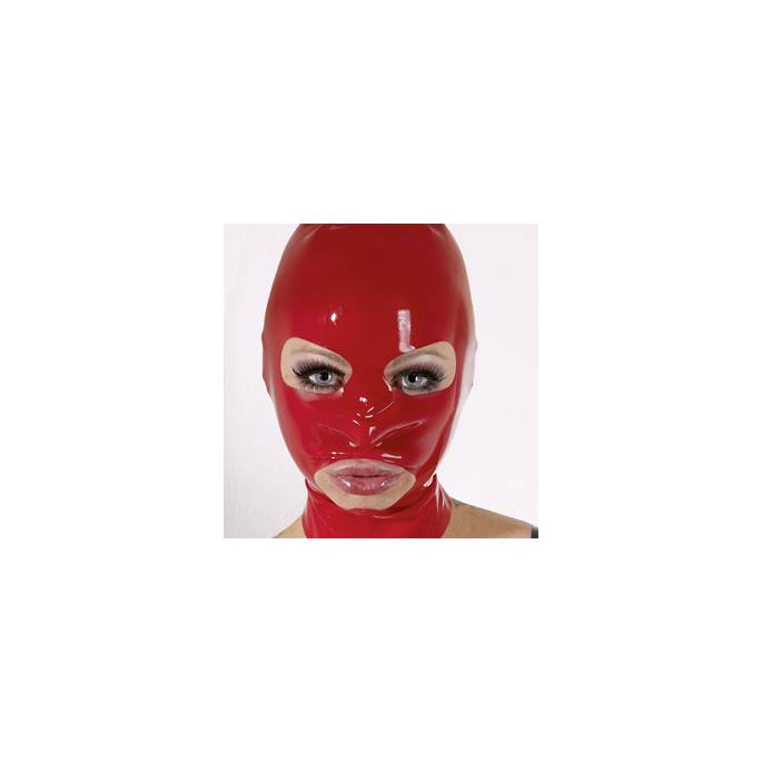 RED LATEX BALACLAVA ONE SIZE