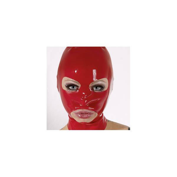 RED LATEX BALACLAVA ONE SIZE
