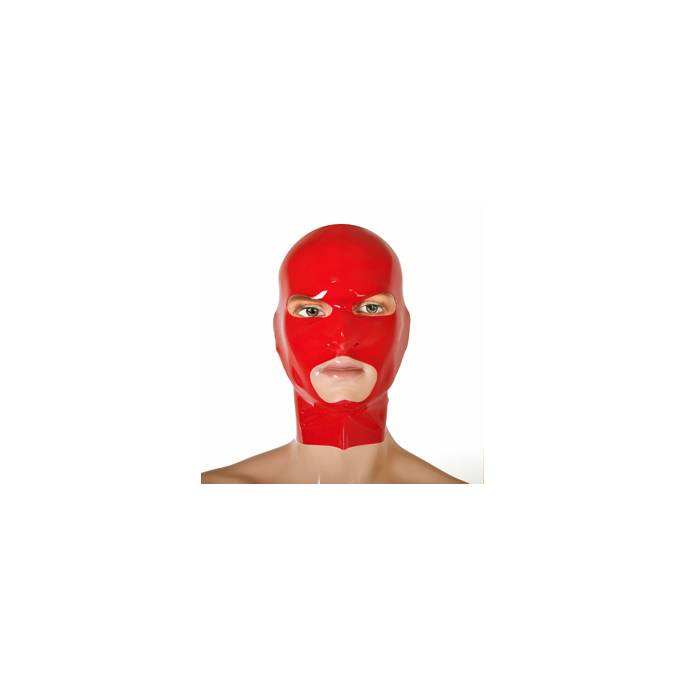 RED LATEX BALACLAVA ONE SIZE