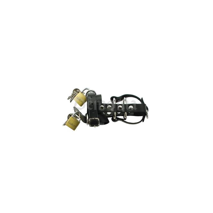 LEATHER AND METAL CHASTITY CAGE