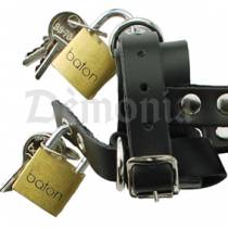 CAGE DE CHASTETE CUIR ET METAL