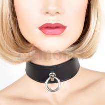SCHWARZES LEDERHALSBAND