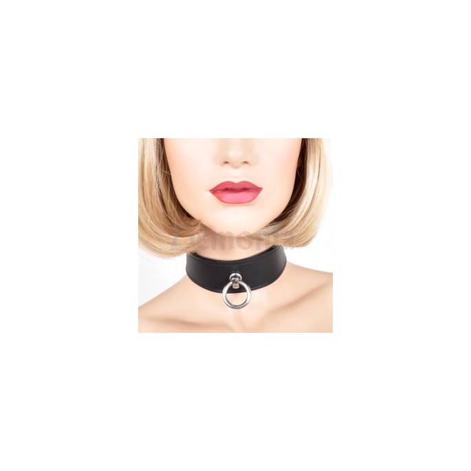SCHWARZES LEDERHALSBAND