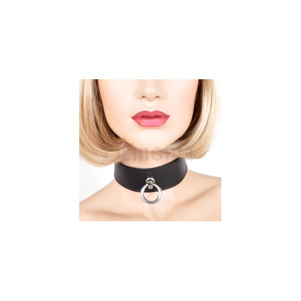 SCHWARZES LEDERHALSBAND