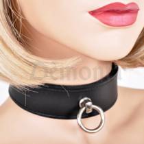 SCHWARZES LEDERHALSBAND