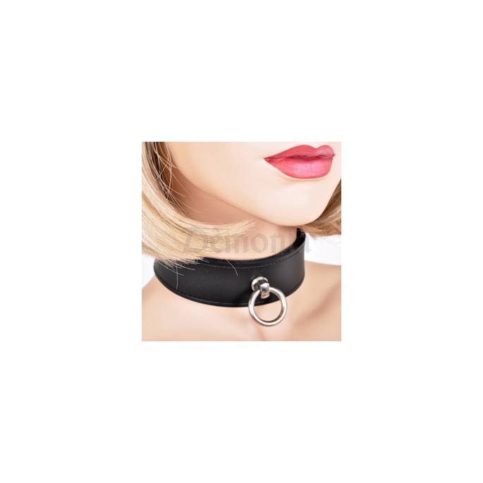 SCHWARZES LEDERHALSBAND