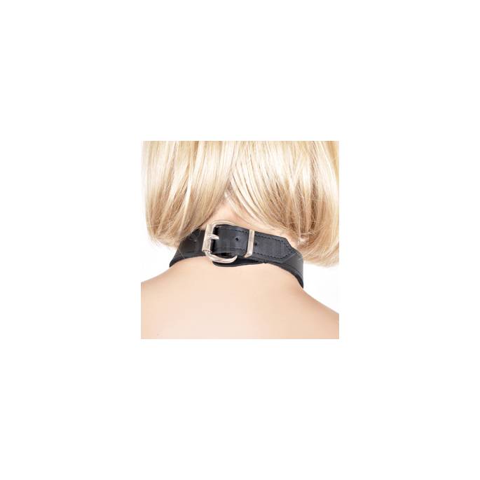 SCHWARZES LEDERHALSBAND