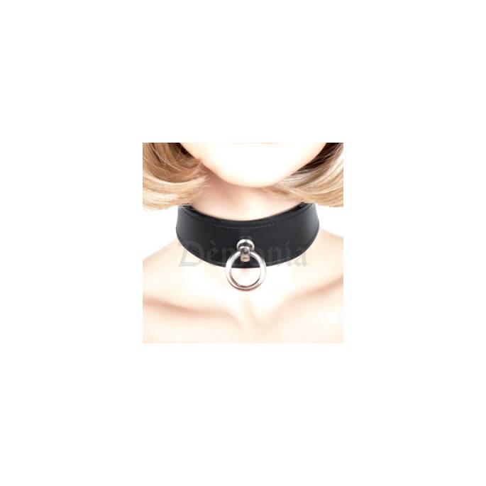 SCHWARZES LEDERHALSBAND
