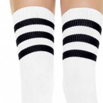 HOHE SOCKEN STREIFEN WEISS/SCHWARZ
