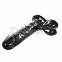 BLACK LATEX DILDO XL