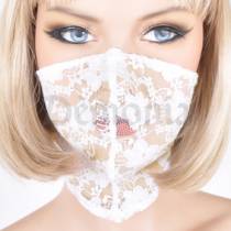 MASQUE BAS VISAGE DENTELLE RUBAN BLANC