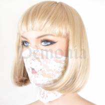 STRUMPFMASKE GESICHT SPITZE BAND WEISS