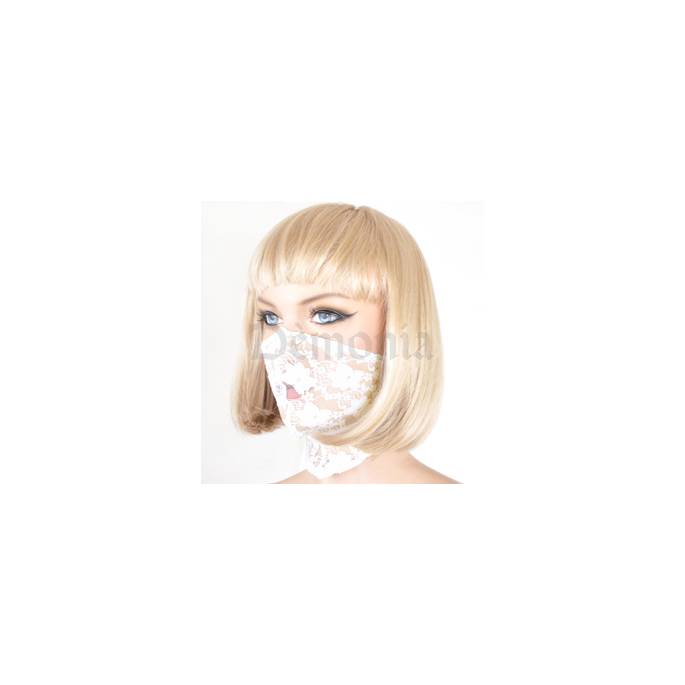LOW FACE MASK LACE WHITE RIBBON