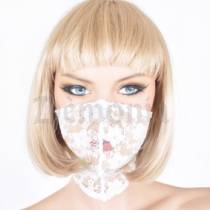 MASCARILLA DE ENCAJE CINTA BLANCA