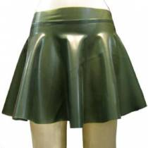 FALDA TWIST DE LÁTEX CAQUI