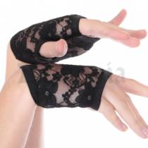 BLACK LACE MITTENS