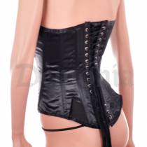 SCHWARZES SATINKORSETT
