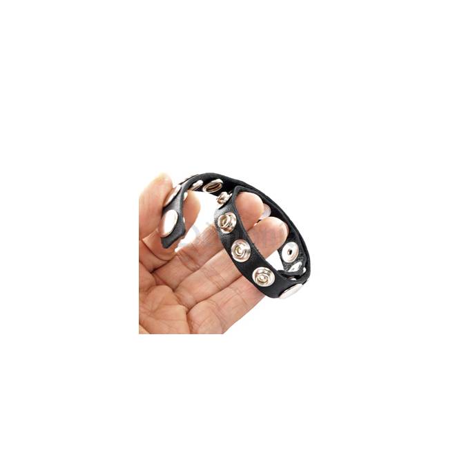 COCKRING AUS LEDER 10 DRUCKKNÖPFE